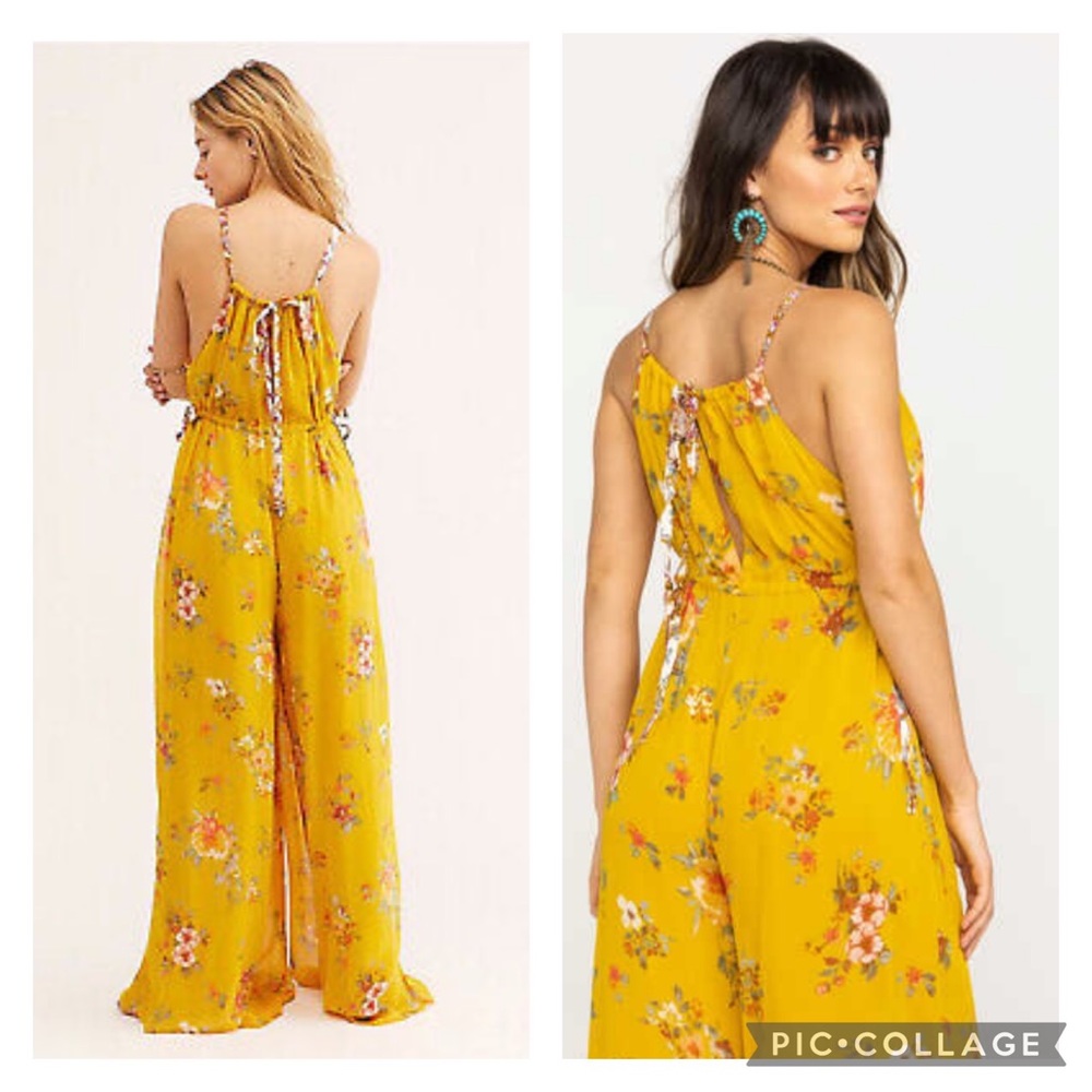 Free People “Georgia” Floral Wide Leg Jumpsuit - Picture 5 of 5